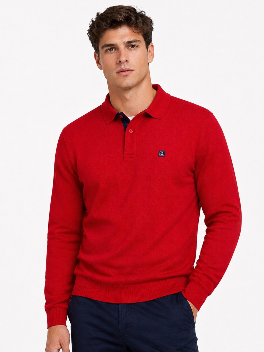 Green Coast Red Polo Yachting Sweater - made in Italy
